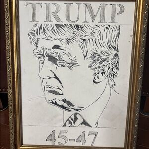 Framed President Trump Sketch Art